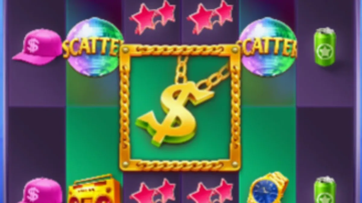 Karakter kera bergaya gaul dalam permainan slot Party Ape yang penuh warna.