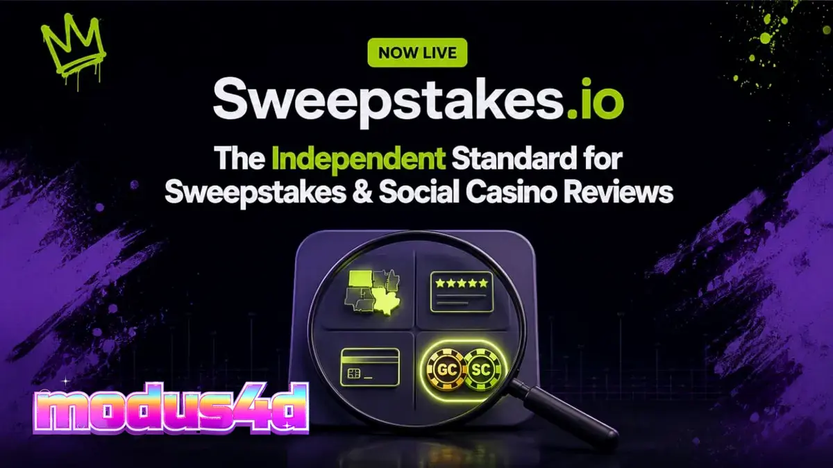 Tampilan antarmuka platform perbandingan kasino Sweepstakes.io